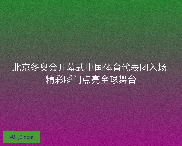 北京冬奥会开幕式中国体育代表团入场 精彩瞬间点亮全球舞台